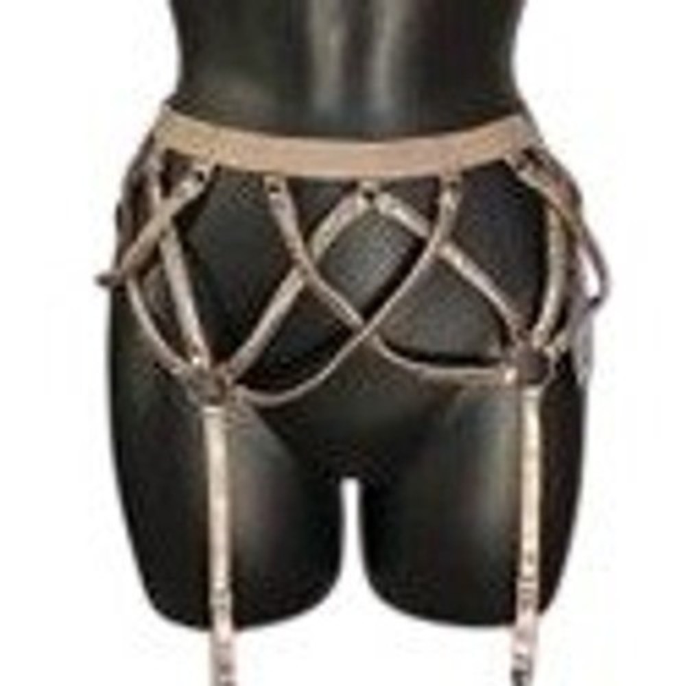 Thistle and Spire Kane Garter Belt Bronze‎ Strappy Harness Lingerie XS NWT